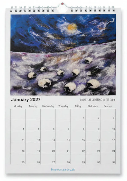 Blue Mouse Art 2027 Calendar