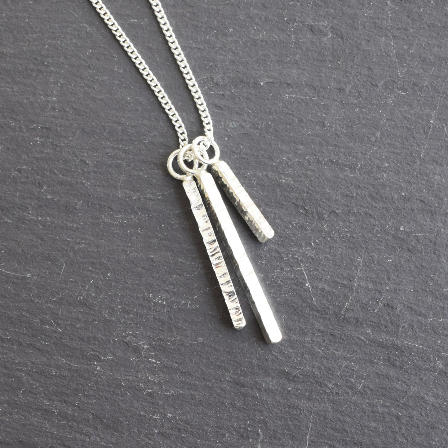 Recycled silver necklace - hanging trees