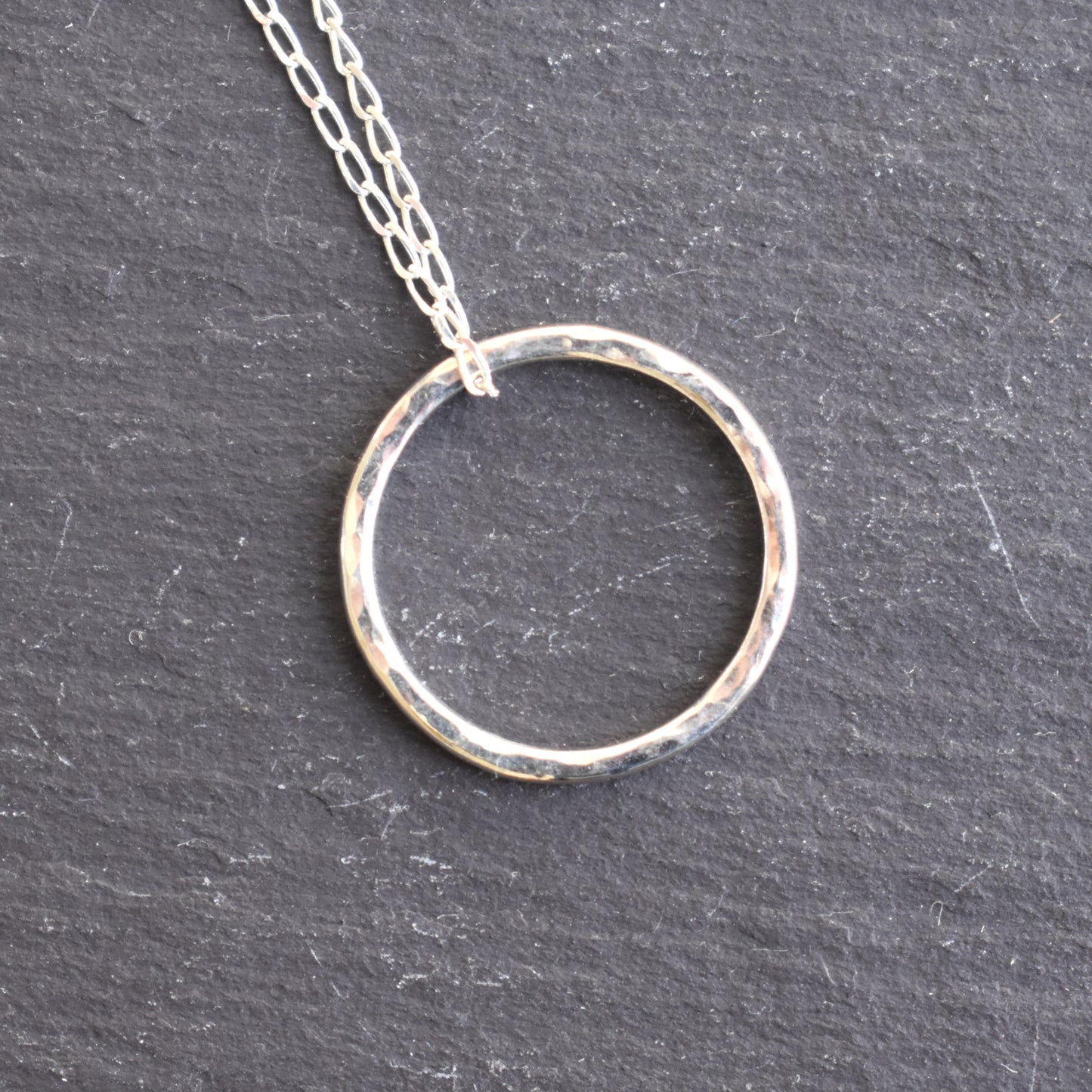 Recycled silver necklace - halo
