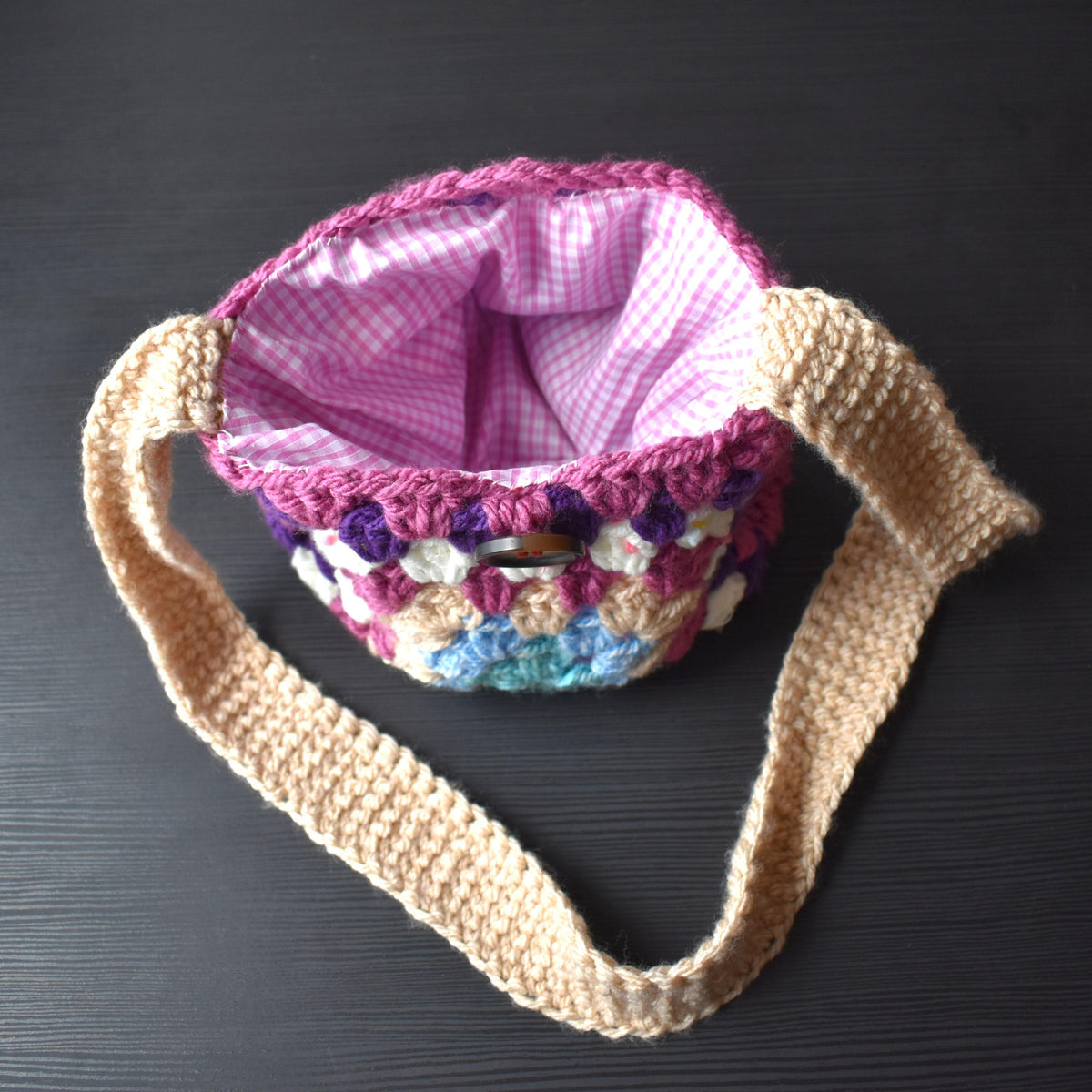 Crocheted square bag