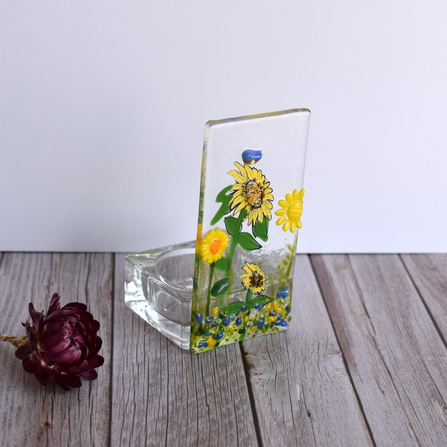 Fused glass tealight holders