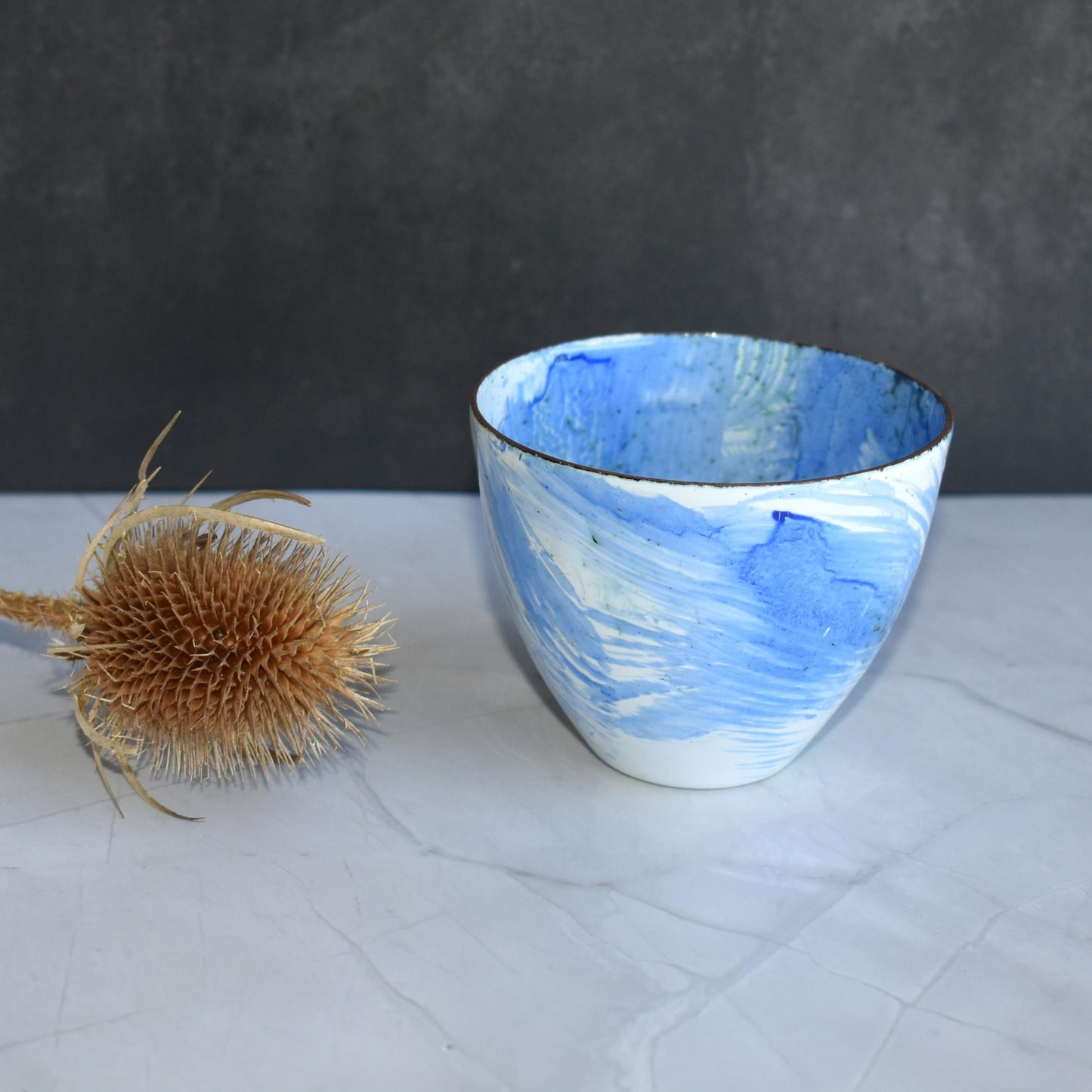 Enamelled copper bowl