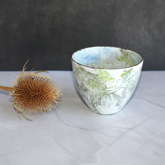 Enamelled copper bowl