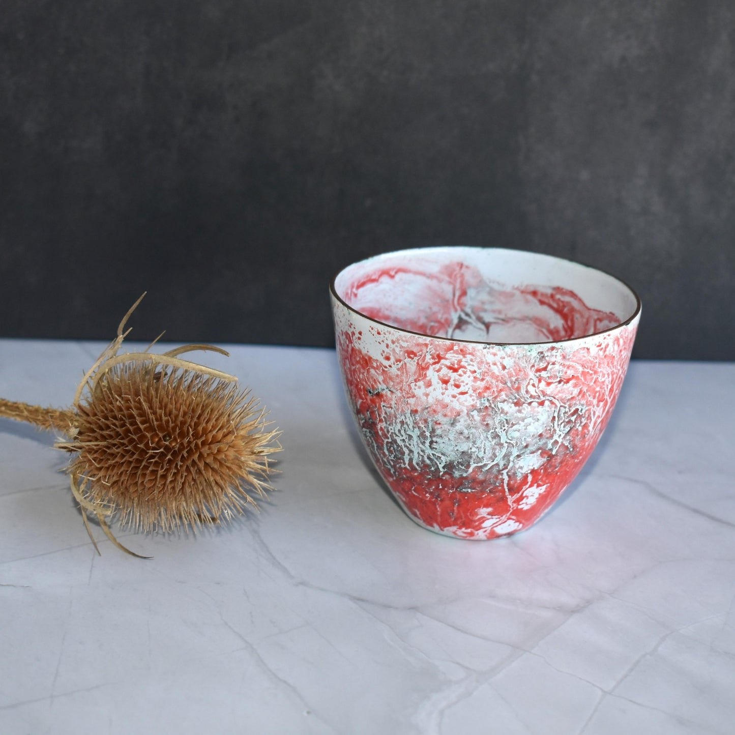Enamelled copper bowl