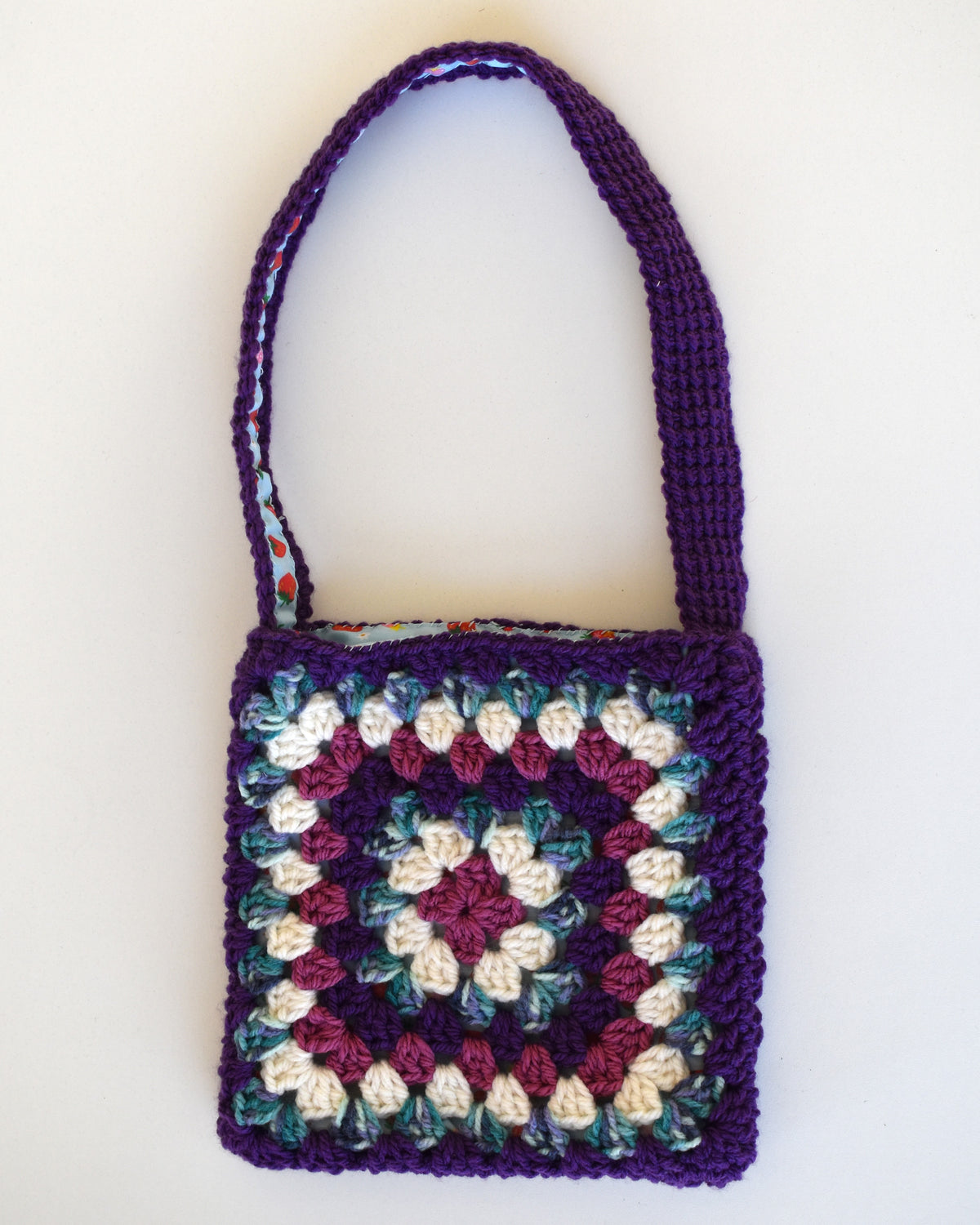 Crocheted square bag