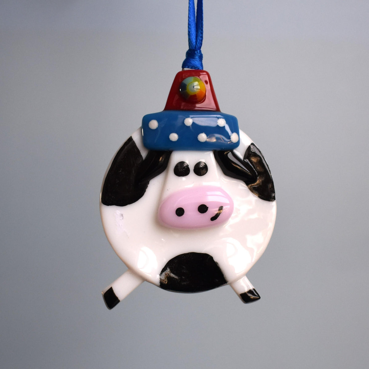Handmade fused glass Christmas decorations