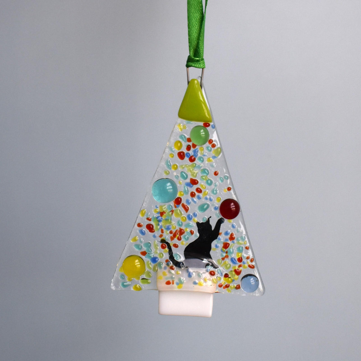 Handmade fused glass Christmas decorations