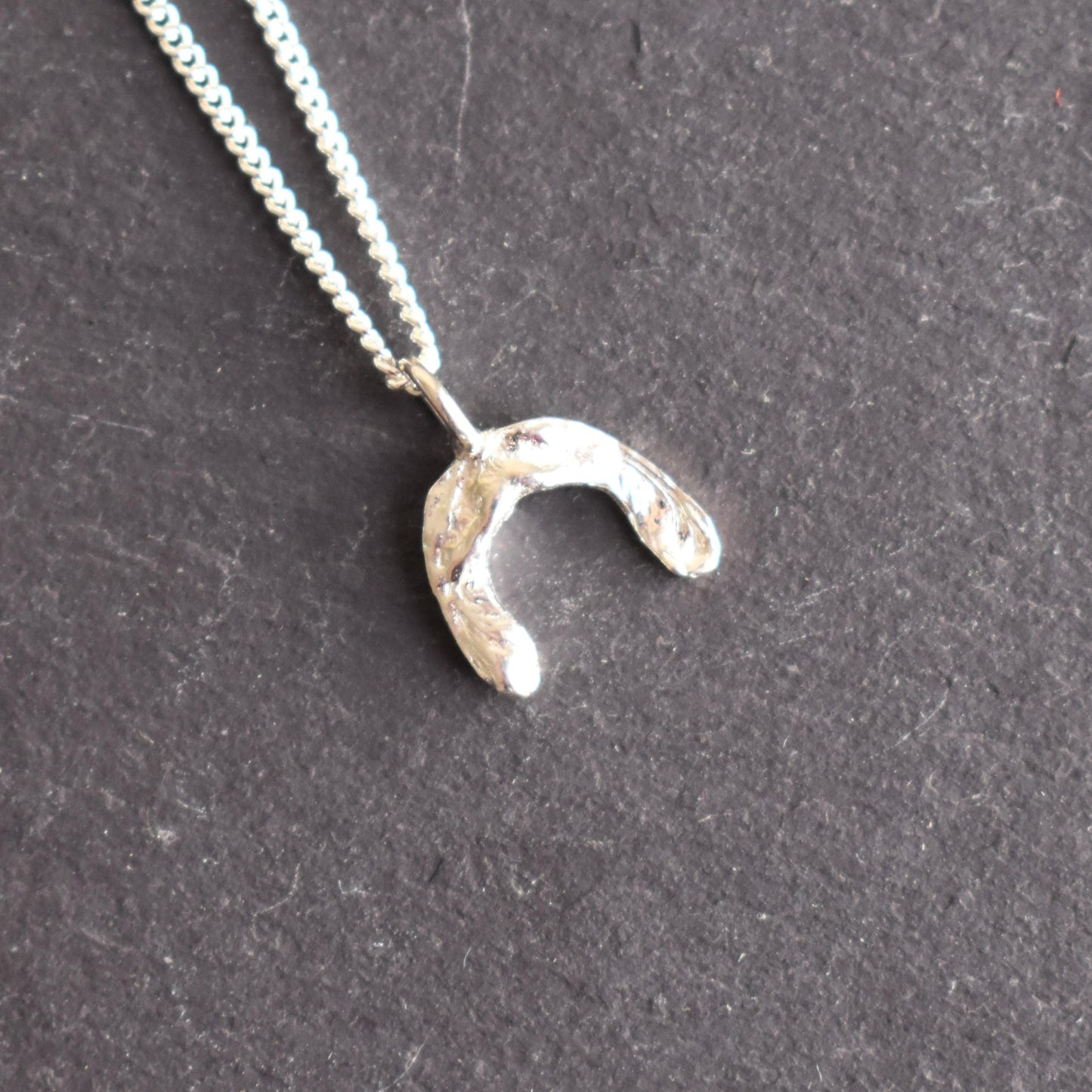 Recycled silver necklace - sycamore seed