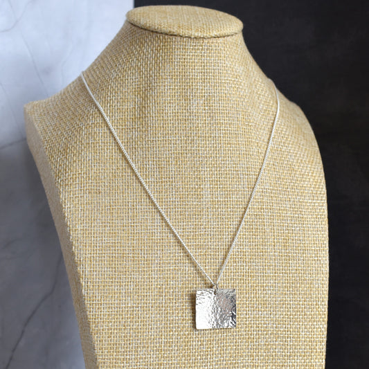 Recycled silver necklace - square
