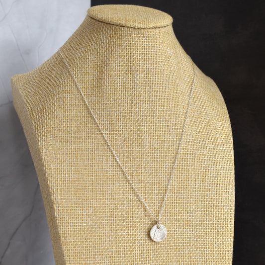 Recycled silver necklace - small disc