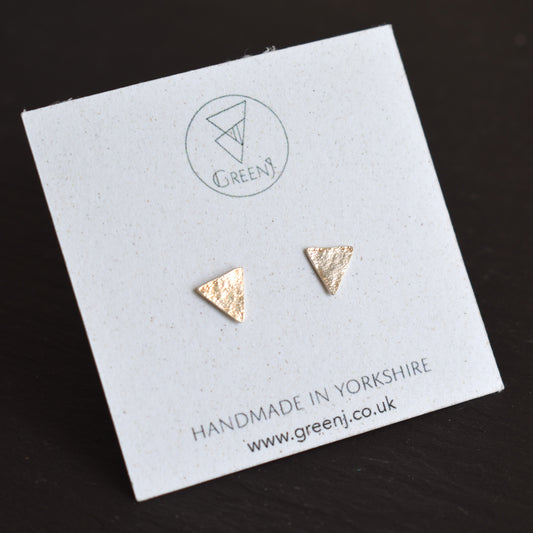Recycled silver stud earrings - triangle