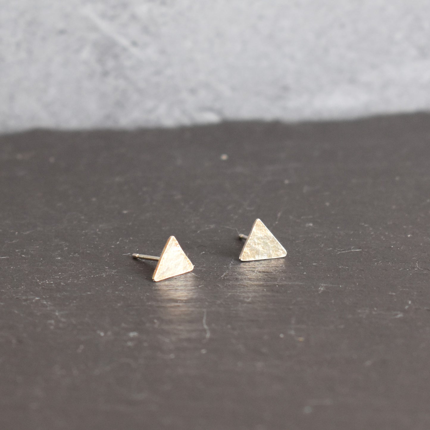 Recycled silver stud earrings - triangle