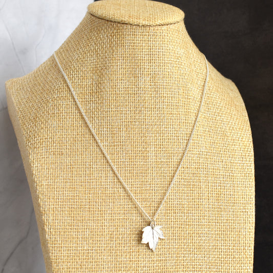 Recycled silver necklace - small leaf