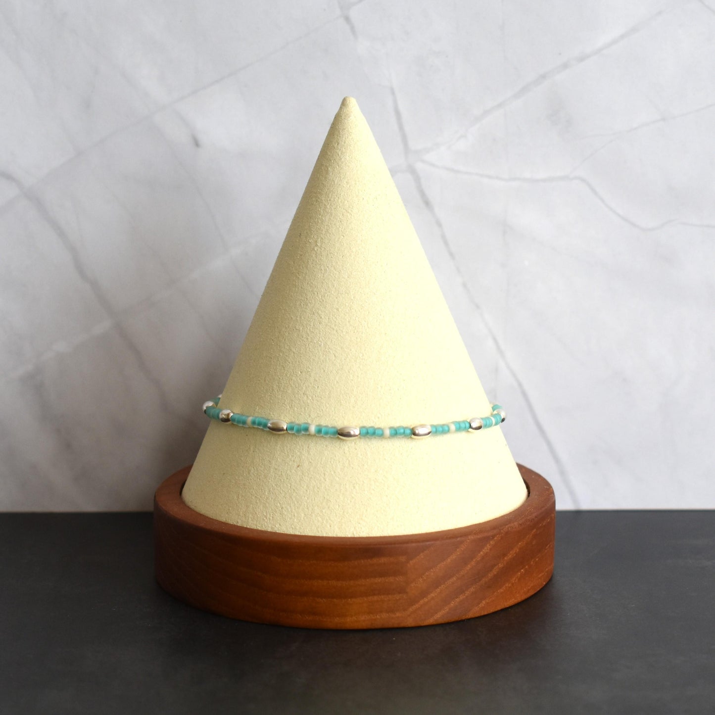 Aqua and silver bracelet