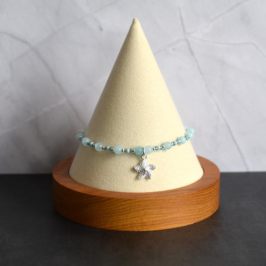 Blue aquamarine gemstone bracelet