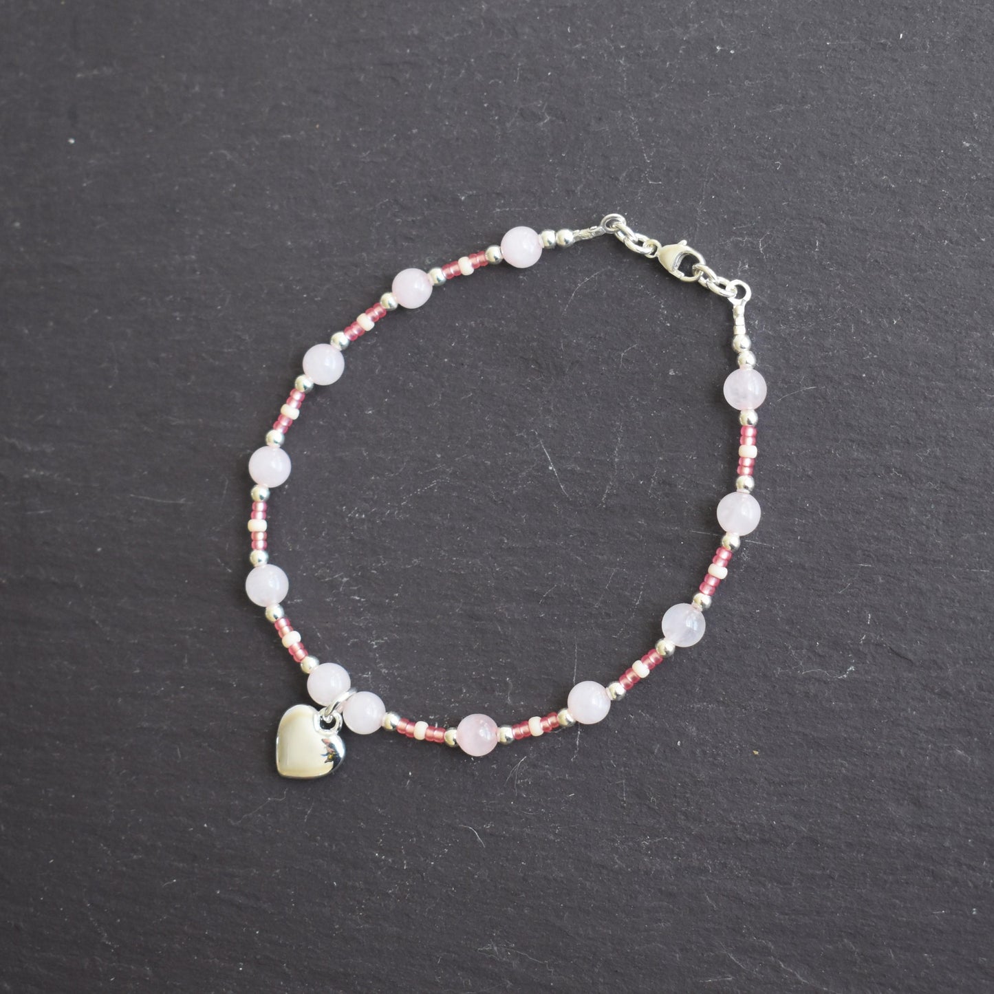 Rose quartz gemstone bracelet