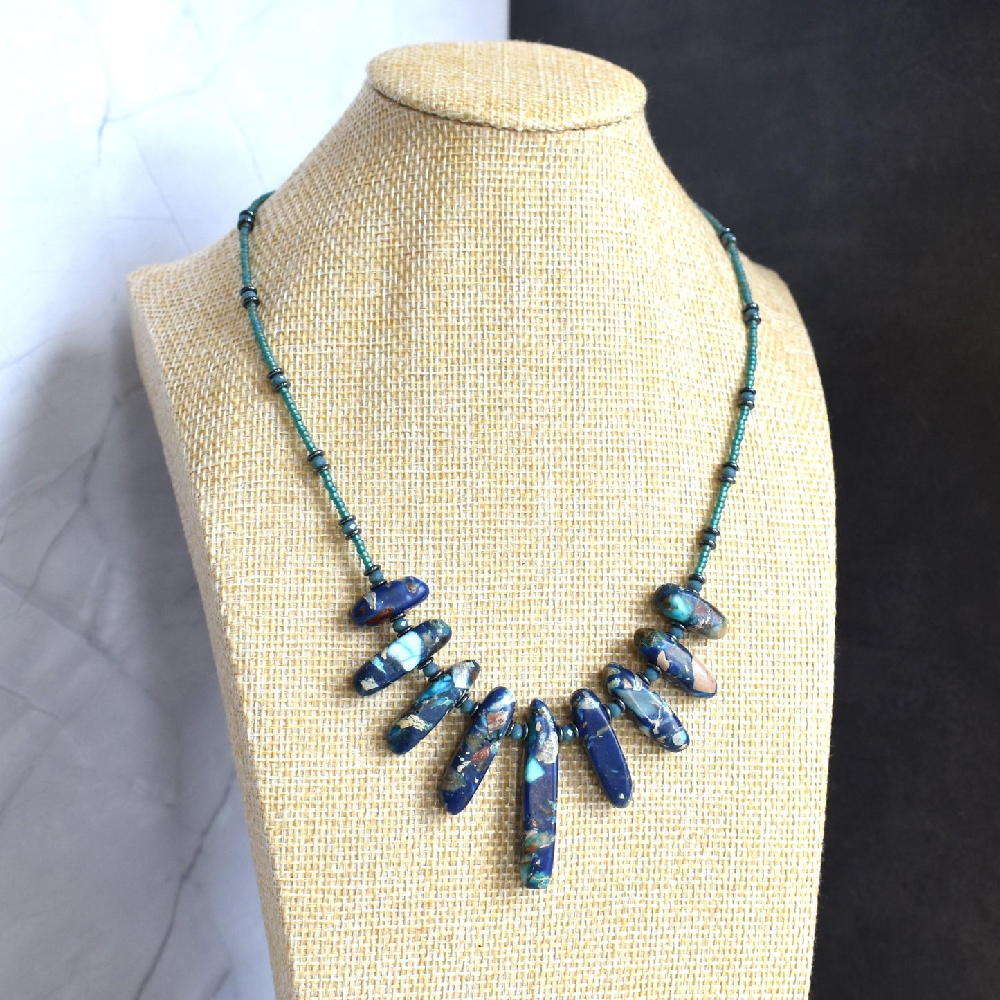 Blue imperial Jasper necklace