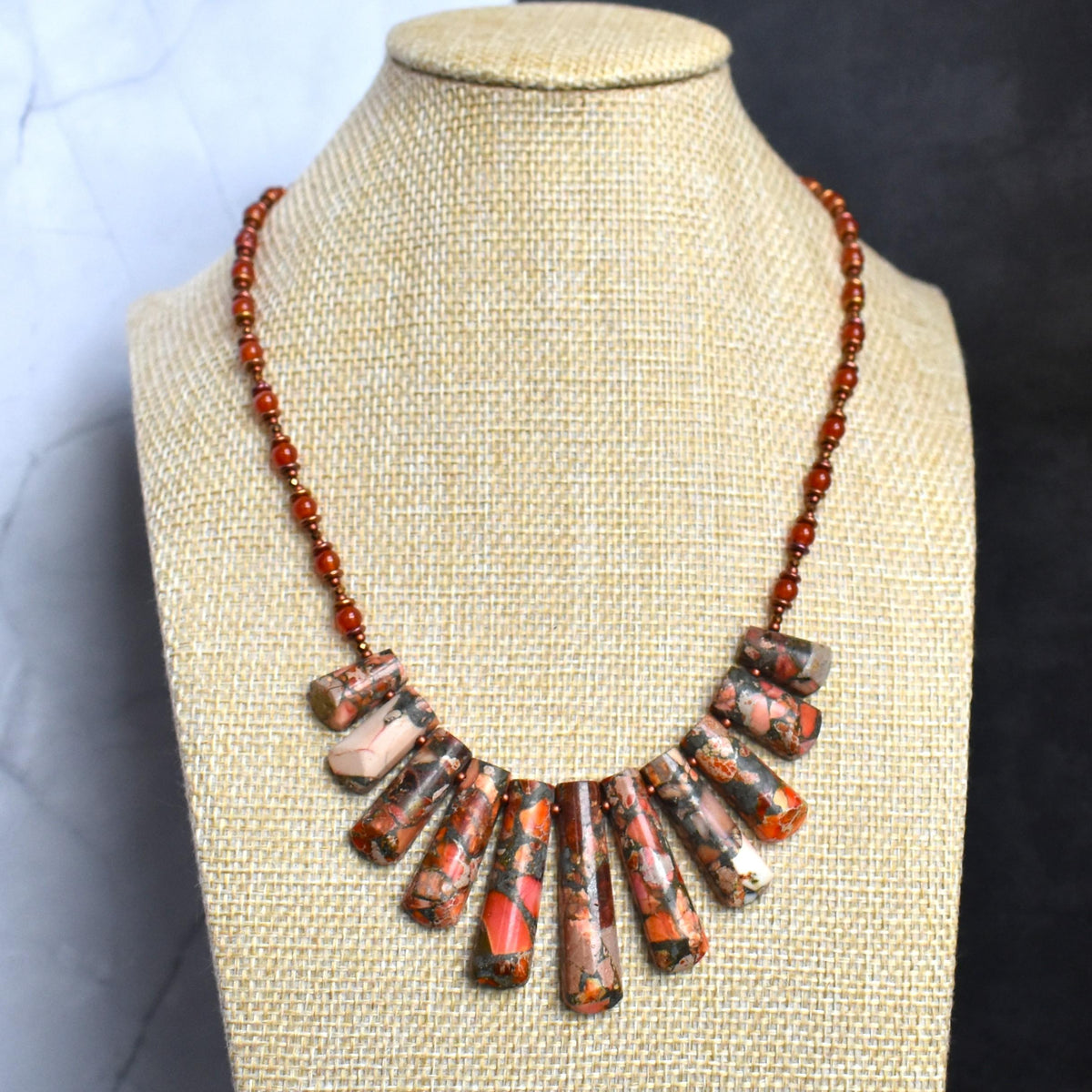 Orange Imperial Jasper necklace