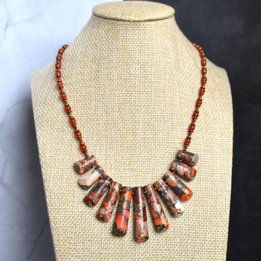 Orange Imperial Jasper necklace