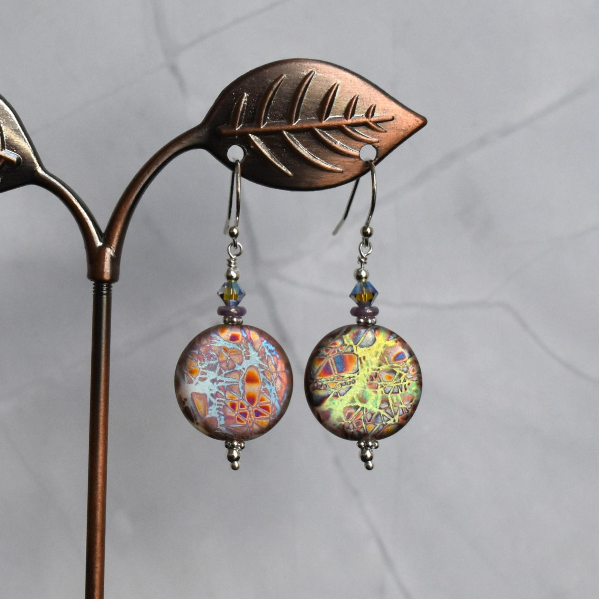 Batik two-tone earrings