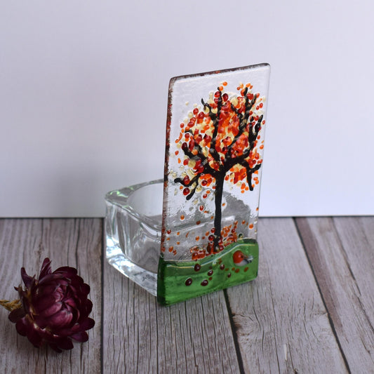 Fused glass tealight holders