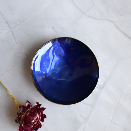 Enamelled copper trinket dish