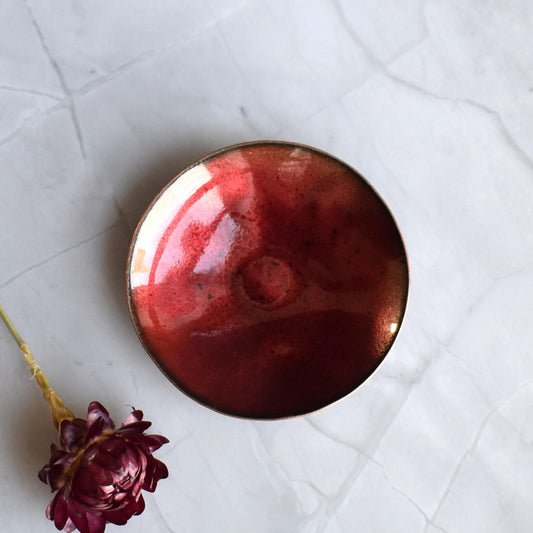 Enamelled copper trinket dish